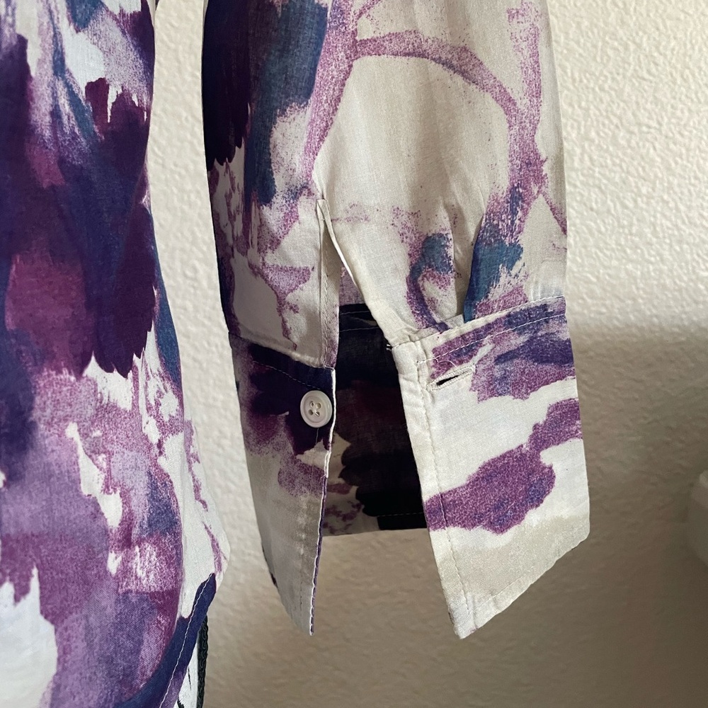 Ann Taylor Floral Design Button Down Shirt Blouse - Picture 5 of 8